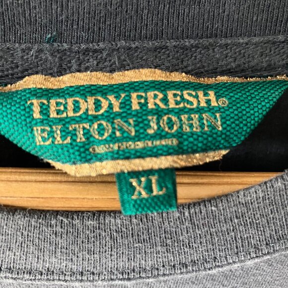 Teddy Fresh Elton John Men's Shirt Gray Short Sleeve Tee Streetwear XL - Picture 3 of 9